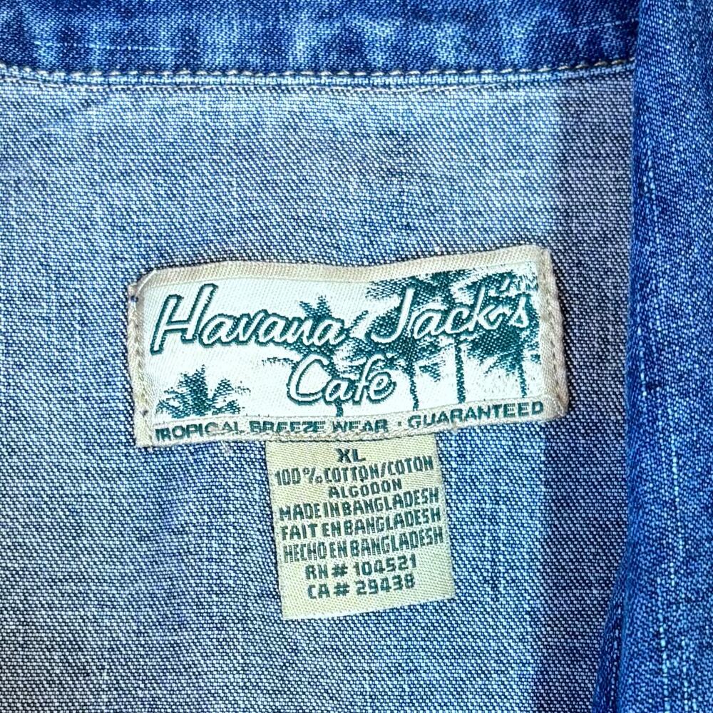 VTG Y2K Havana Jacks Cafe Denim Chore Jacket Longline Western Americana Women XL - Picture 2 of 7